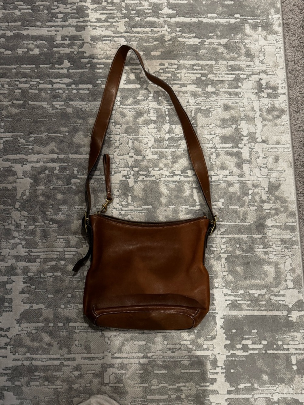 Classic Brown Leather Crossbody Bag - Men's Shoulder Bag